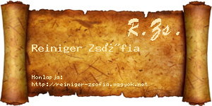 Reiniger Zsófia névjegykártya